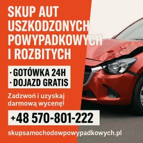 Skup aut powypadkowych Odbiór auta - GRATIS!, skup aut po kolizji